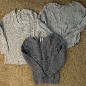 Anthropologie, Lucky Brand, Urban Outfitters Grey Women’s Sweater Lot of 3, XS,S